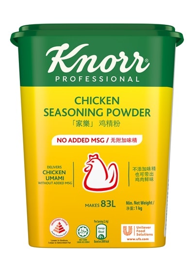 家乐鸡精粉(不添加味精)1kg - The rich chicken umami from Knorr Chicken Seasoning Powder is a great foundation for your dishes – and it doesn’t need added MSG to deliver it.